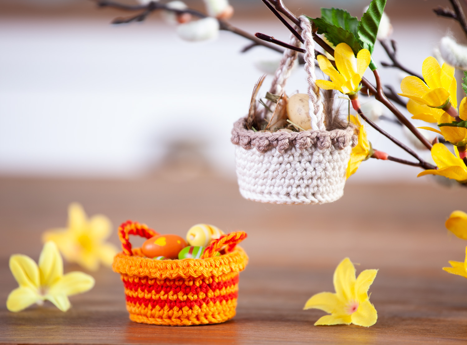 Mini-Osterkörbchen häkeln