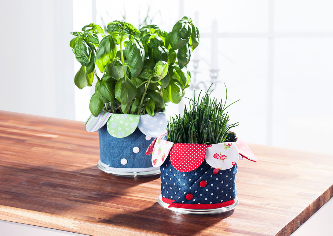 übertöpfe nähen aus patchworkstoff