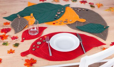 Rupfentischsets mit Glasuntersetzer -Schmuckbild