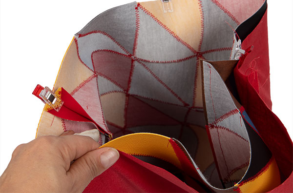 Patchworkttasche aus Leder nähen - Schritt 11 Patchworkttasche aus Leder nähen - Schritt 11