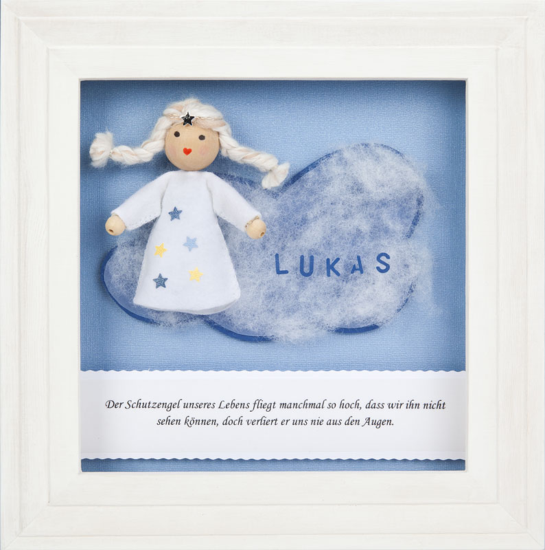 Schutzengel basteln hellblau