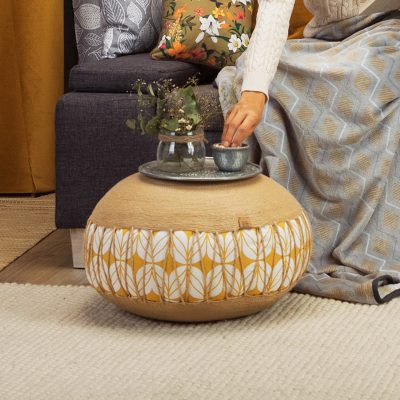 Sitzpouf mit Jutegarn nähen Sitzpouf mit Jutegarn nähen