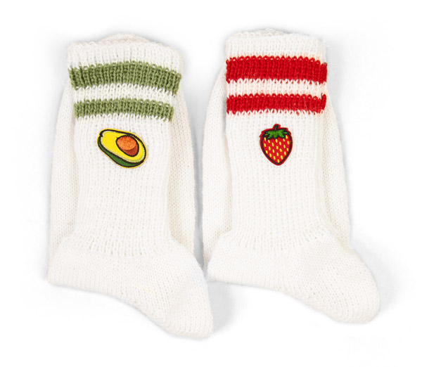 Socken stricken mit Applikation