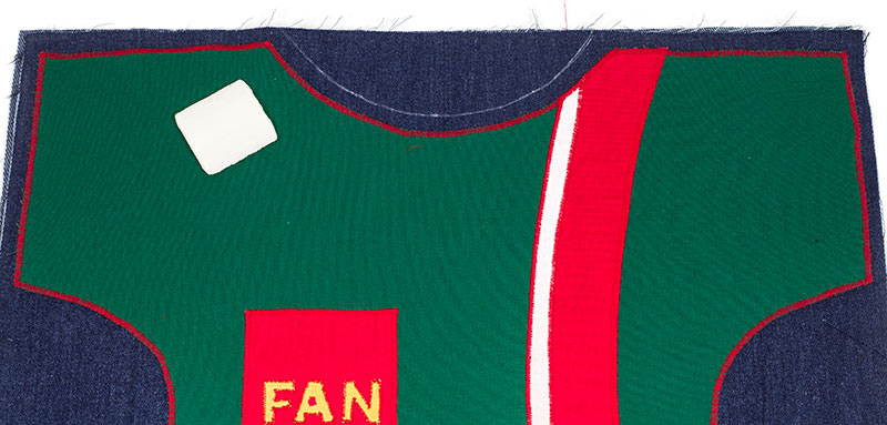 Stadionkissen nähen - Halsausschnitt anzeichnen