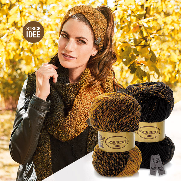 Strickidee mit Woll Butt Tiara