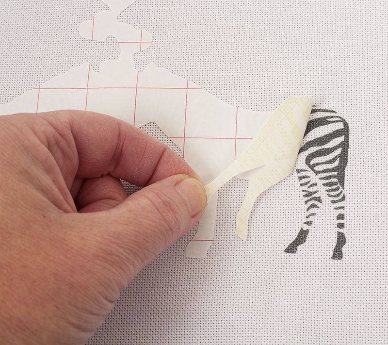 Transferfolie Papier abziehen