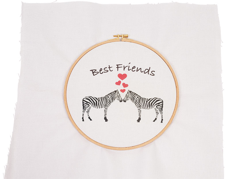 Transferfolie - Motiv in Stickrahmen einlegen