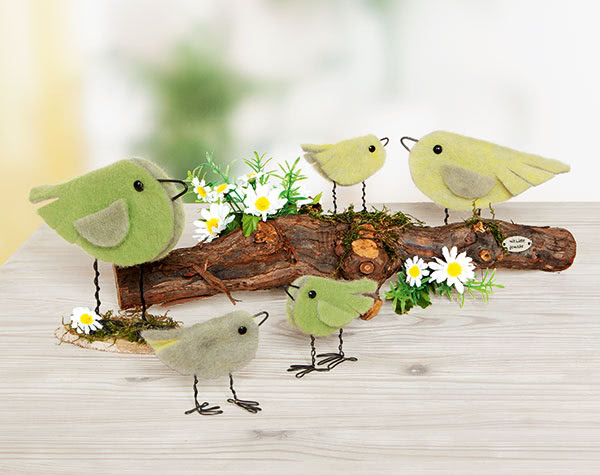 Vögel aus Wollband basteln