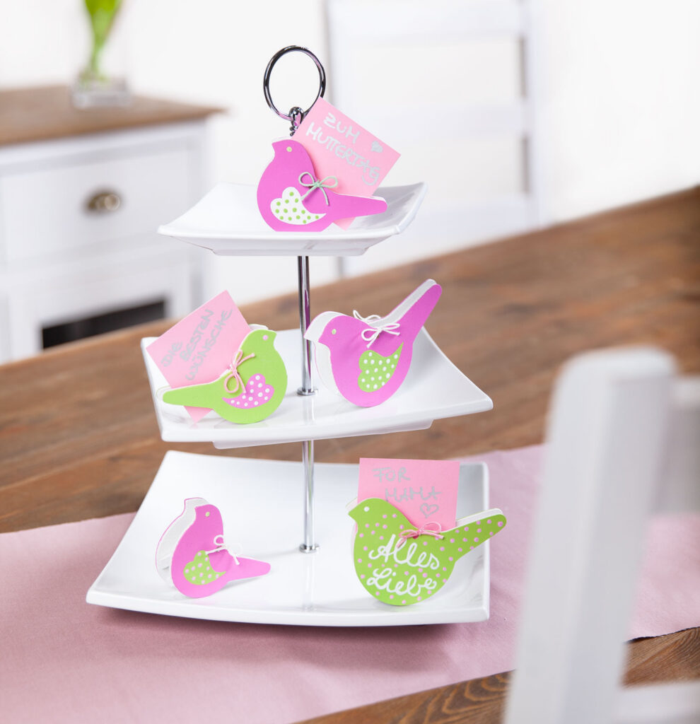 Tischkartenhalter in Vogelform