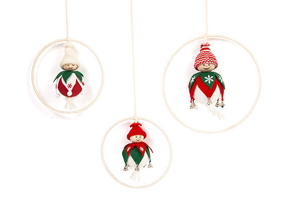 Winterkinder mit Filzkleid basteln - Schritt 20