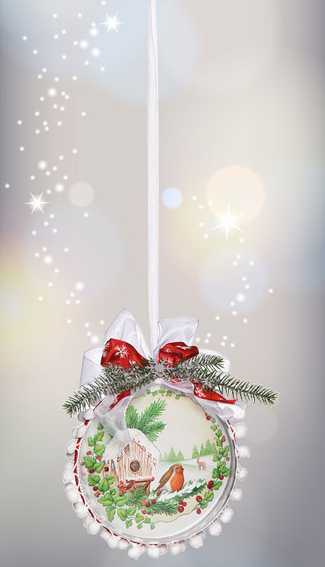 Winterliche Kunstoffkugel in 3D-Optik