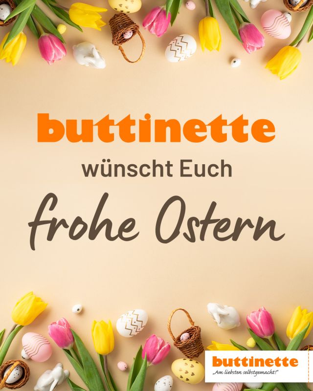 Liebe buttinette-Community,

wir wünschen Euch ein fantastisches Osterfest! 🌷
Viel Freude beim Eiersuchen, Sonne tanken und Frühling genießen! 🐰

#ostergruß #froheostern #ostern #grußostern #buttinette
